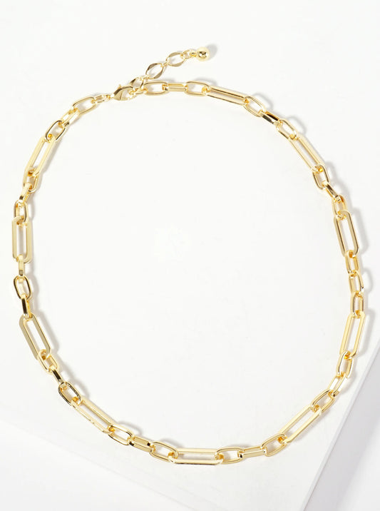 18K-Gold-Dipped 19-10mm Paperclip Chain Necklace