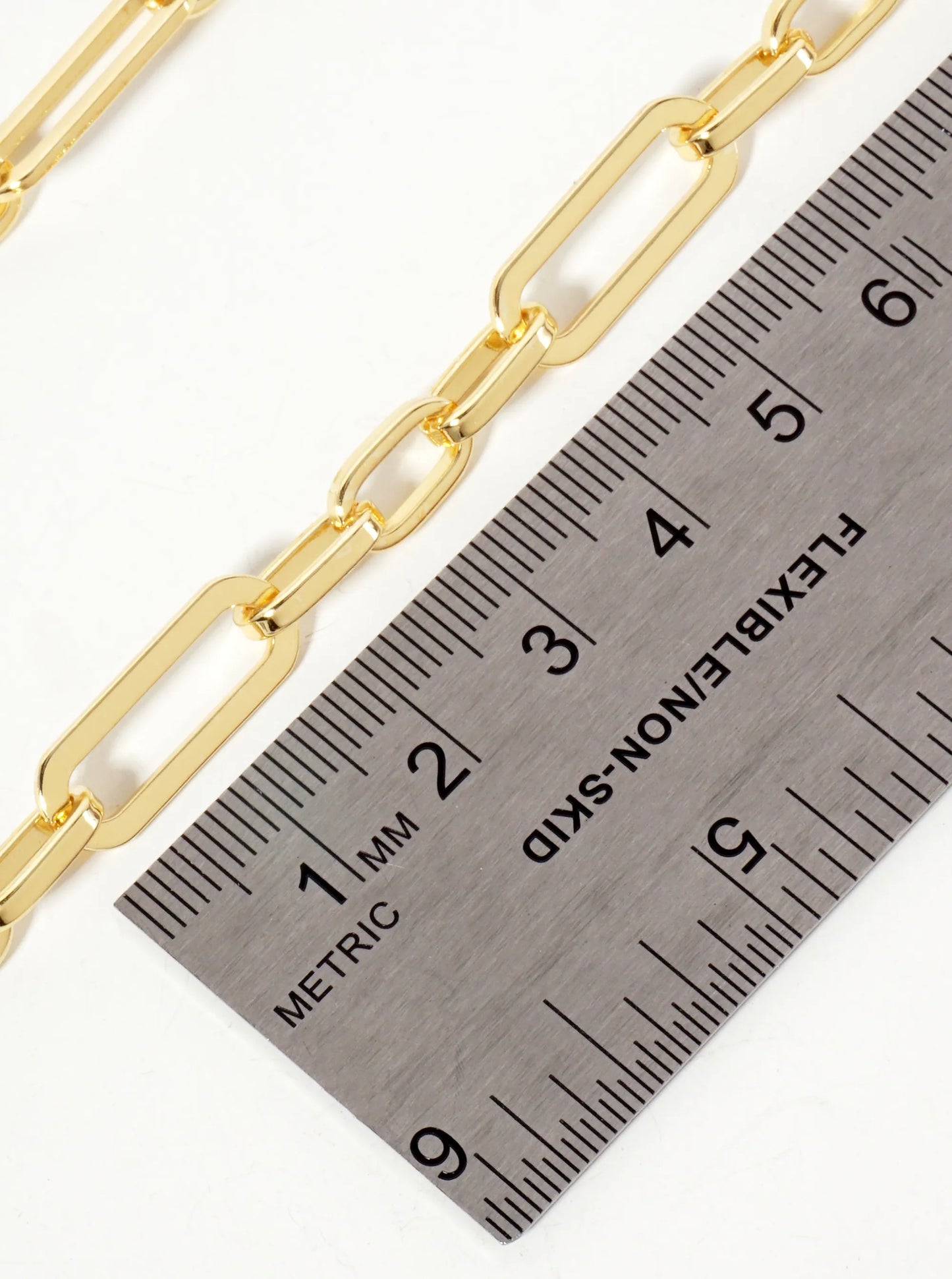 18K-Gold-Dipped 19-10mm Paperclip Chain Necklace