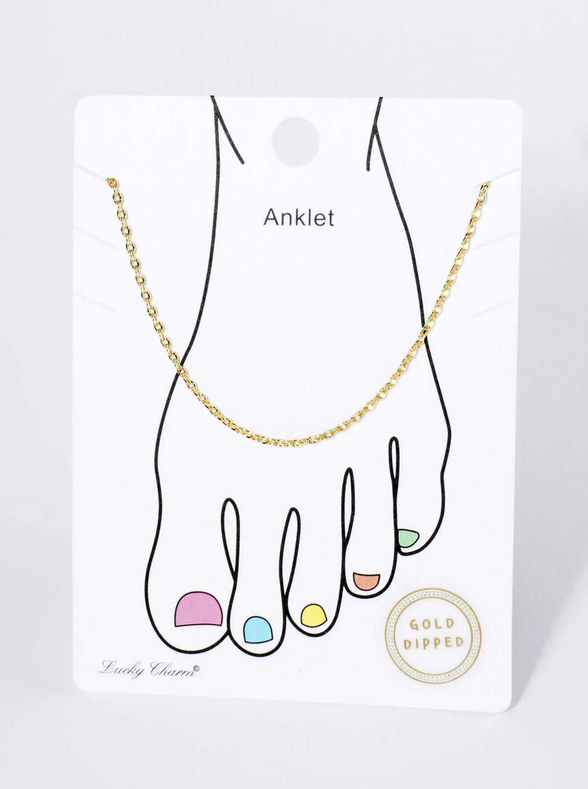 18K Gold Dipped 1mm Classic Brass Chain Anklet