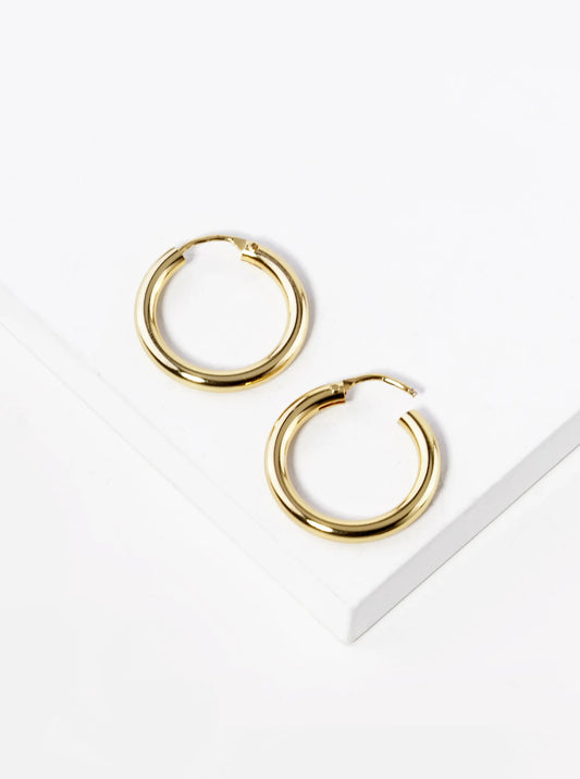 18K Gold Dipped 20mm Brass Infinite Hoop Earrings