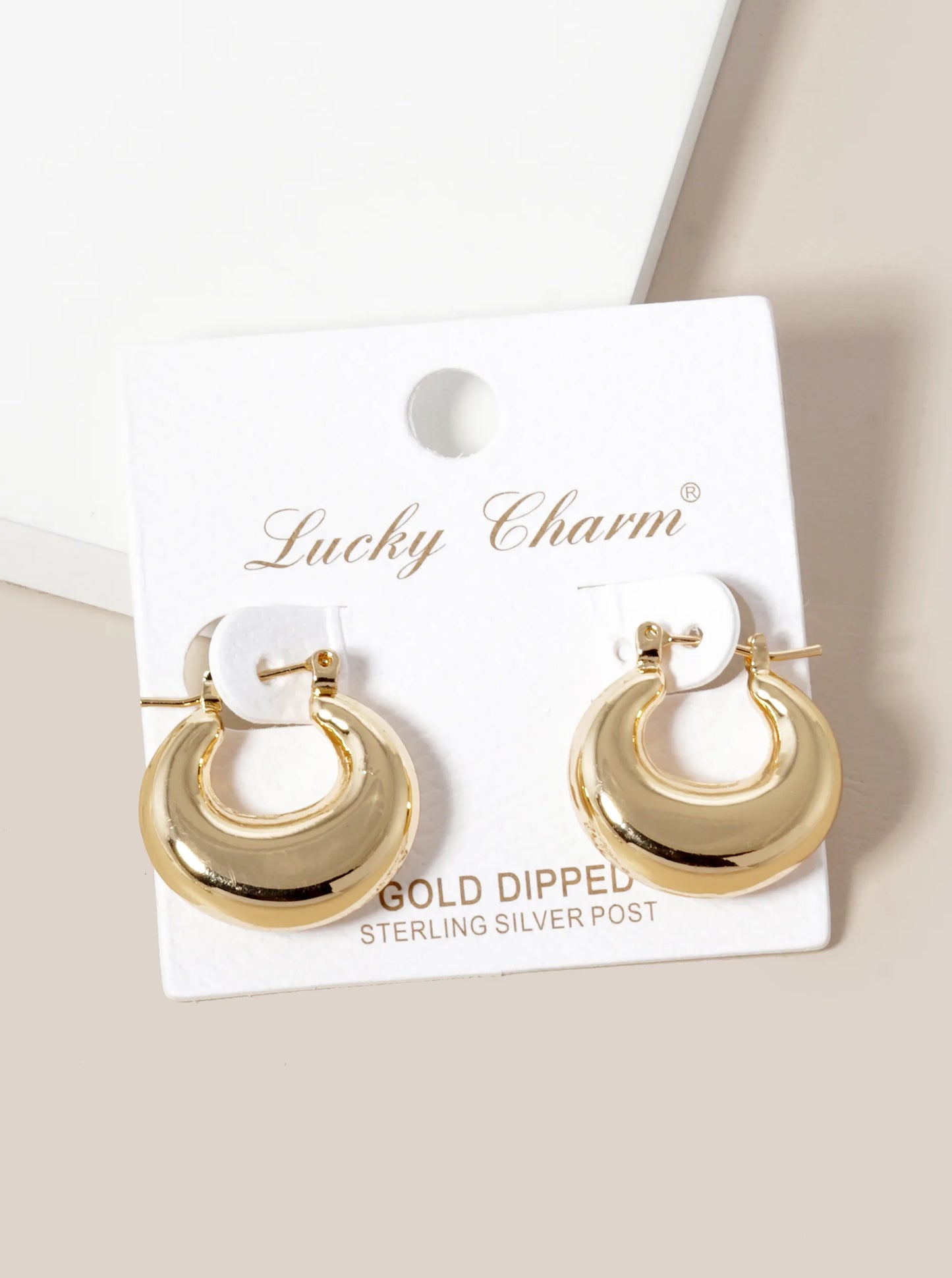 18K Gold Dipped 20mm Puffy Hoop Earrings