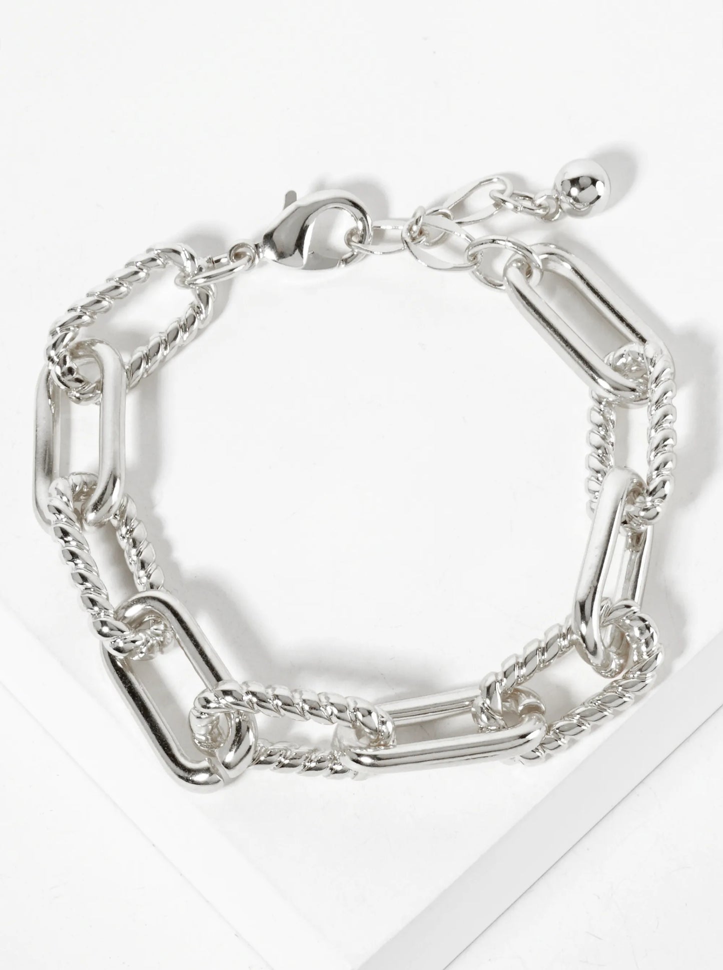 18K-Gold-Dipped 20mm Rope-Texture Polished Brass Chain Bracelet