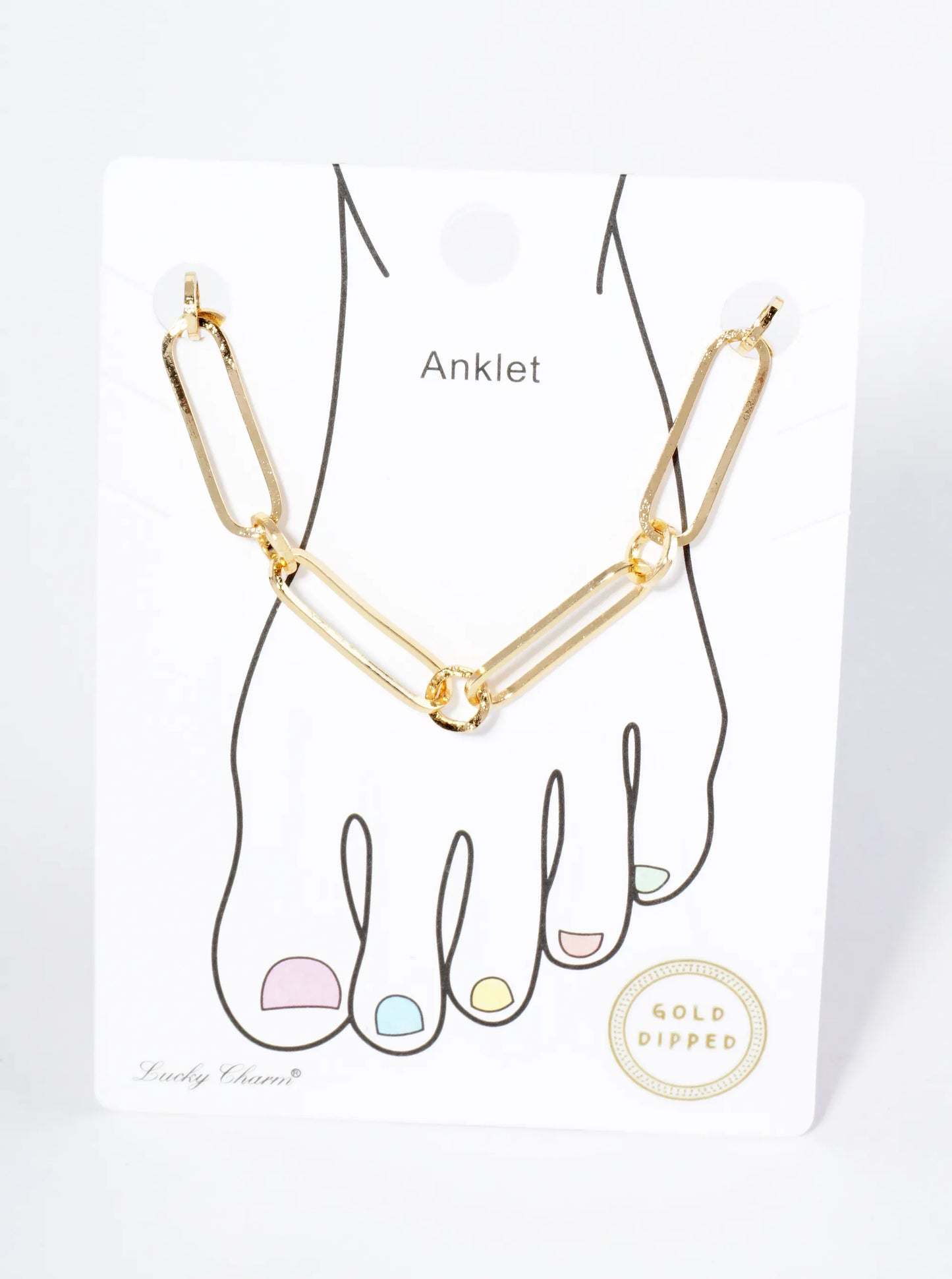 18K Gold Dipped 21mm Link Chain Brass Anklet