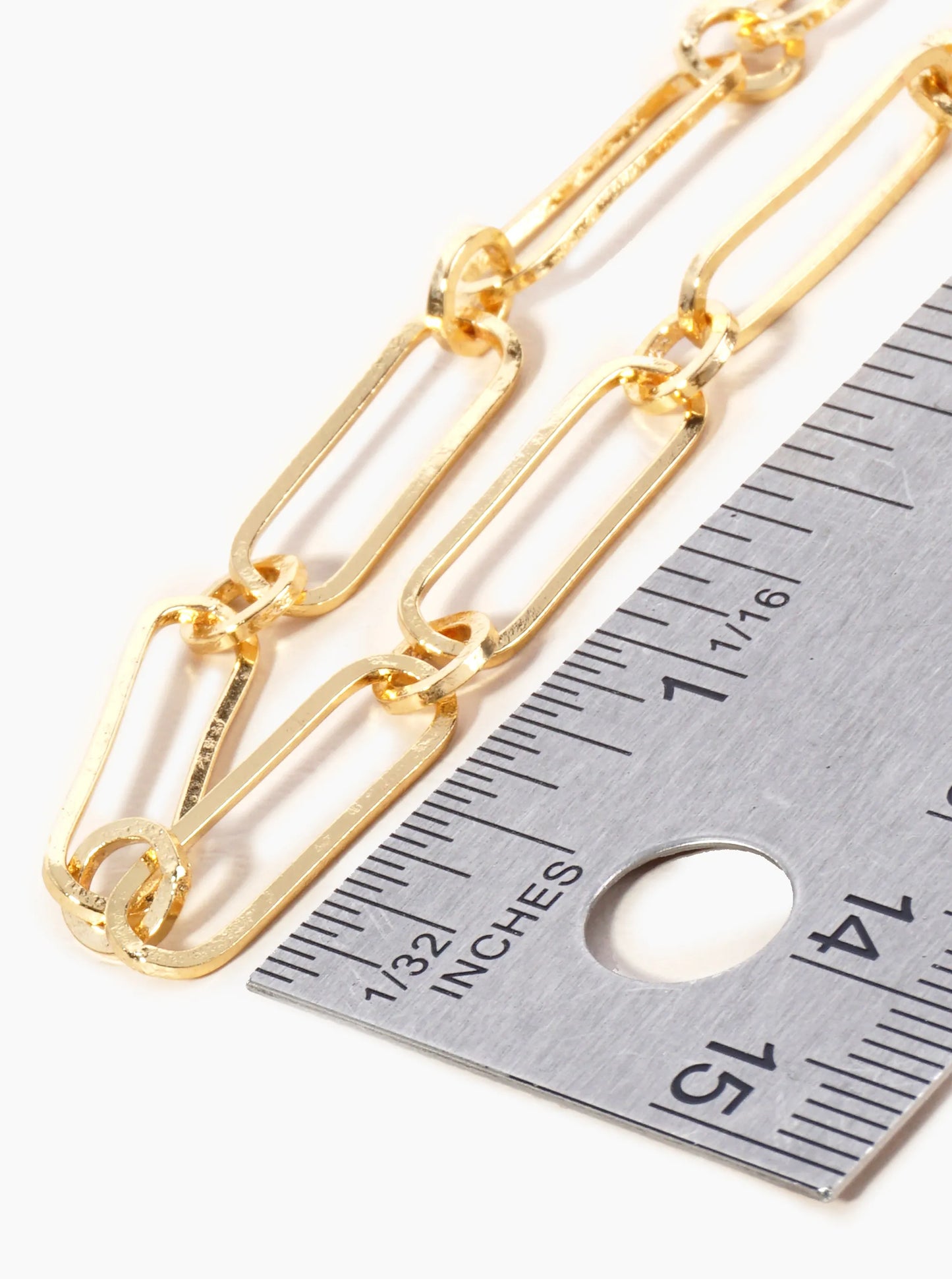 18K Gold Dipped 21mm Link Chain Brass Anklet