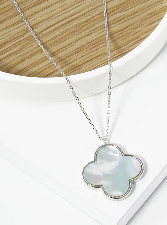 18K Gold Dipped 16mm Quatrefoil Pendant Necklace