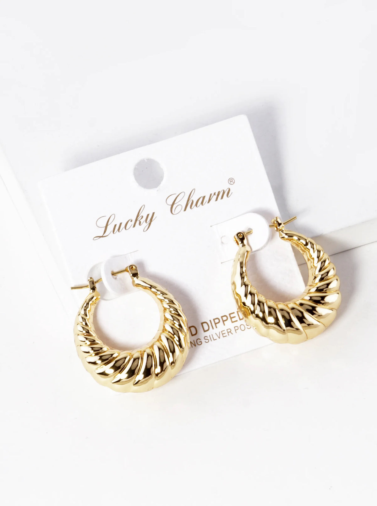 18K Gold Dipped 25mm Croissant Hoop Earrings