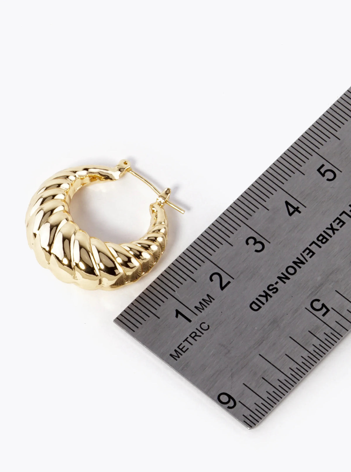 18K Gold Dipped 25mm Croissant Hoop Earrings