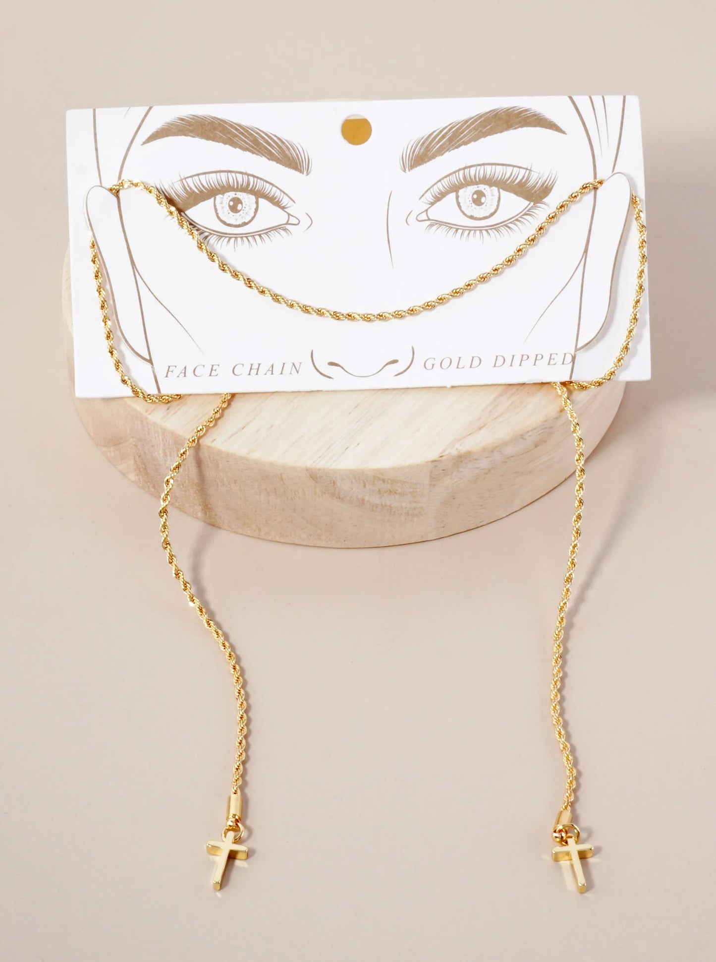18K-Gold-Dipped 2mm Rope Face-Chain