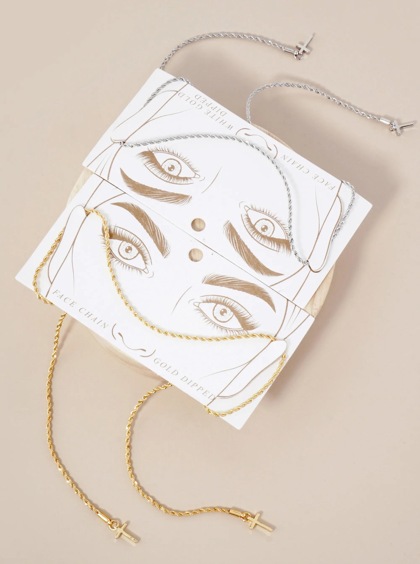 18K-Gold-Dipped 2mm Rope Face-Chain