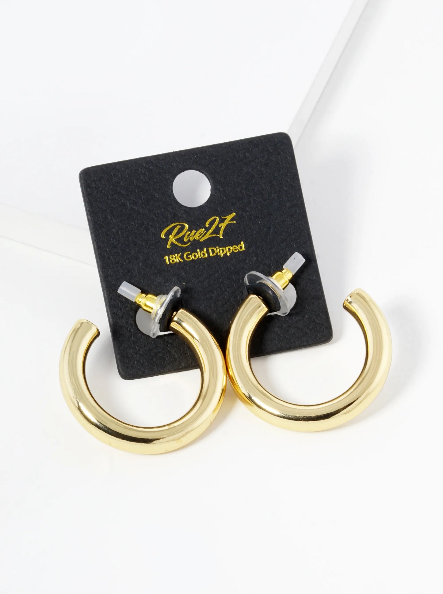 18K Gold Dipped 30mm Brass Hollow Hoop Earrings
