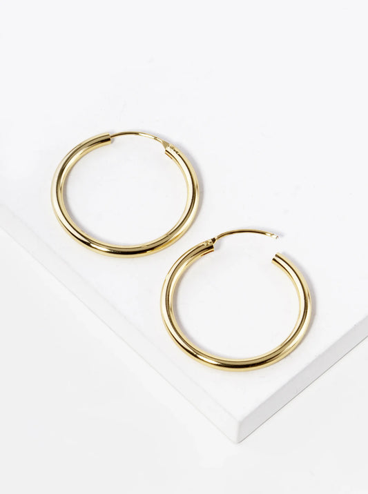 18K Gold Dipped 30mm Brass Infinite Hoop Earrings