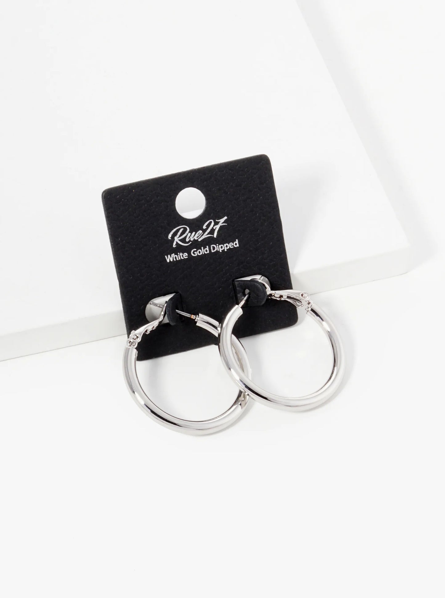 18K Gold Dipped 30mm Brass Spring Latch Hoop Earrings