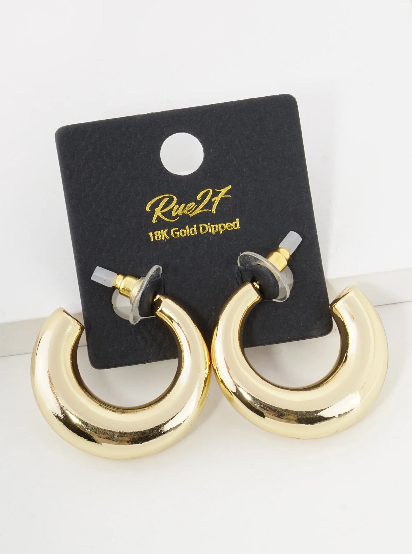 18K Gold Dipped 30mm Chunky Tapered Hoop Earrings