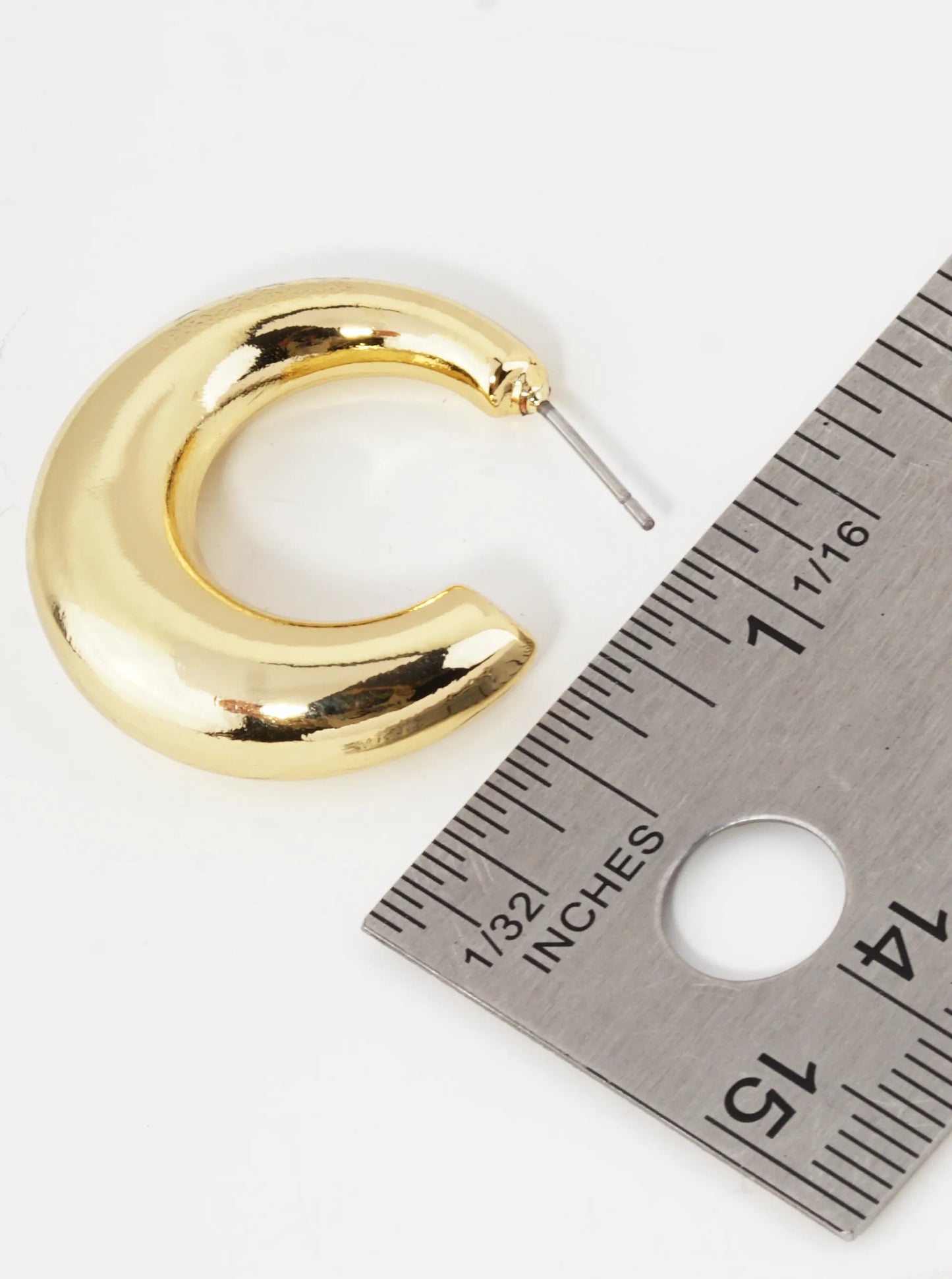 18K Gold Dipped 30mm Chunky Tapered Hoop Earrings