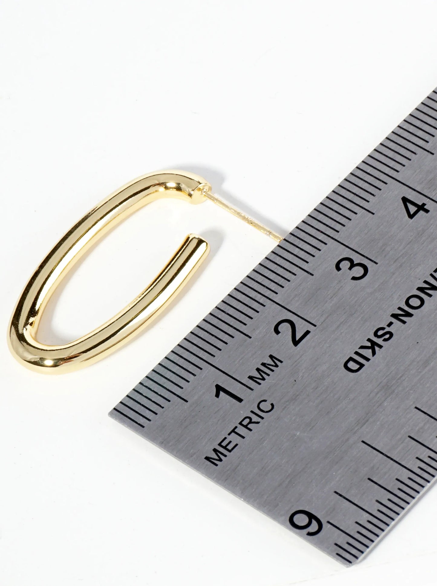 18K Gold Dipped 30mm Oval Hoop Earrings