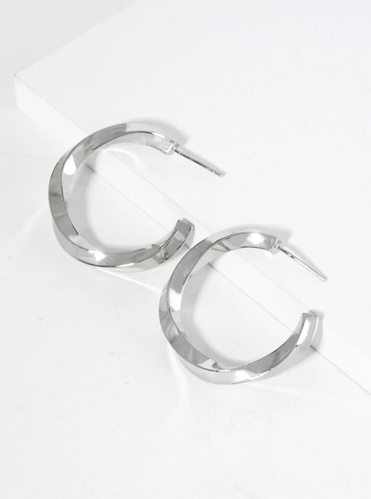 18K Gold Dipped 30mm Twisted Hoop Earrings