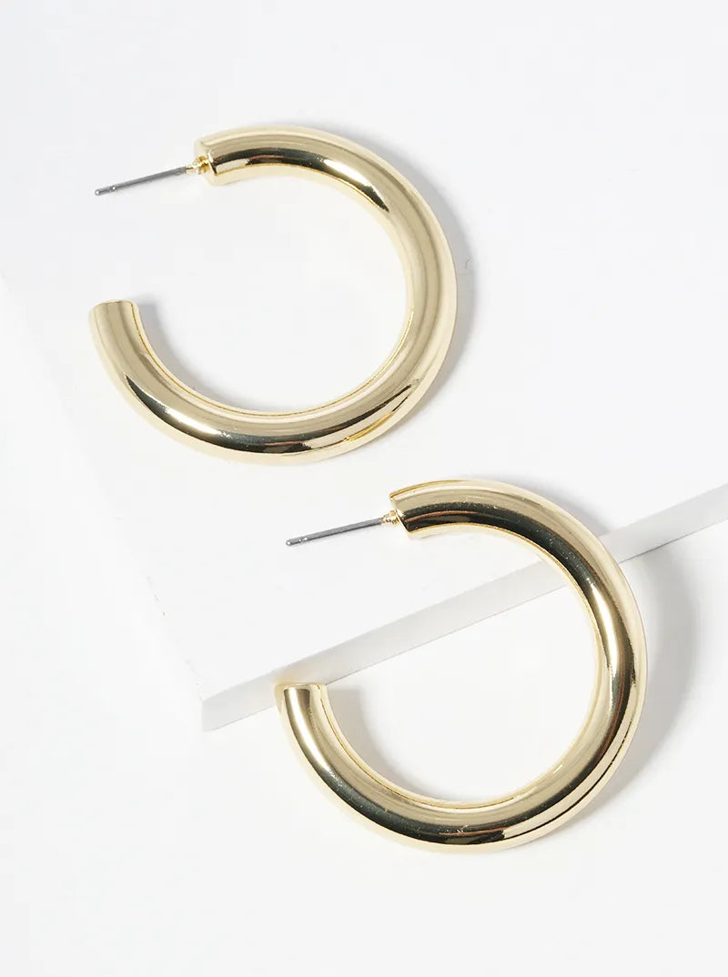 18K Gold Dipped 35mm Bold Open Hoop Earrings