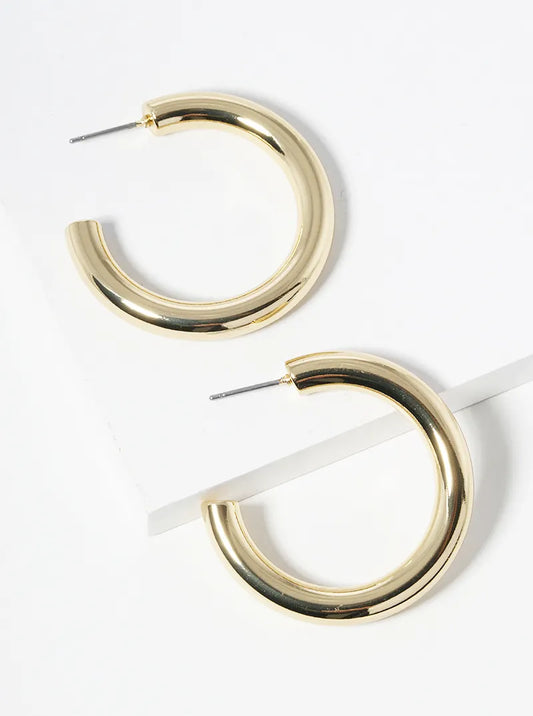 18K Gold Dipped 35mm Bold Open Hoop Earrings