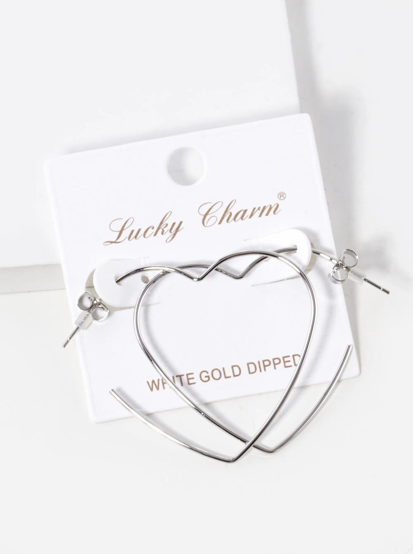 18K Gold Dipped 35mm Heart Shape Lightweight Open Hoop Earrings