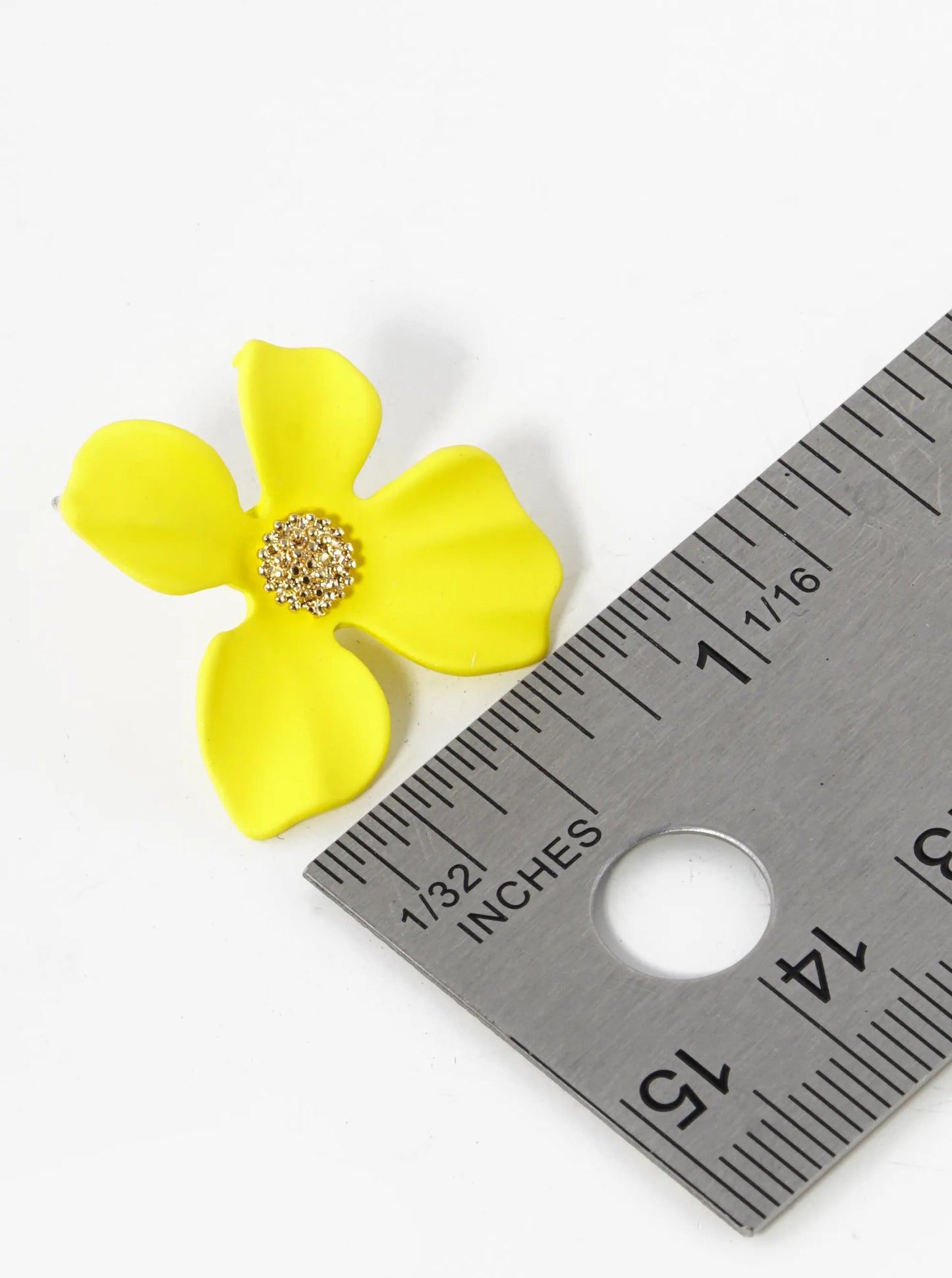 18K Gold Dipped 3D Petals Spring Color Flower Button Post Earrings