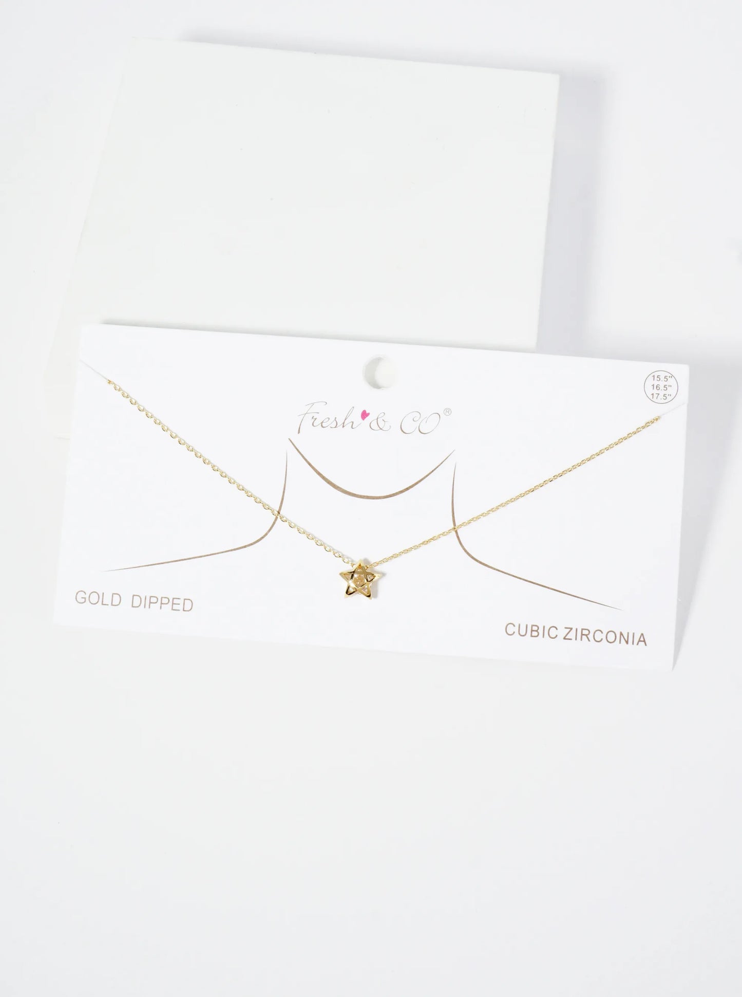 18K Gold Dipped 3D Star Pendant With CZ Stone Necklace