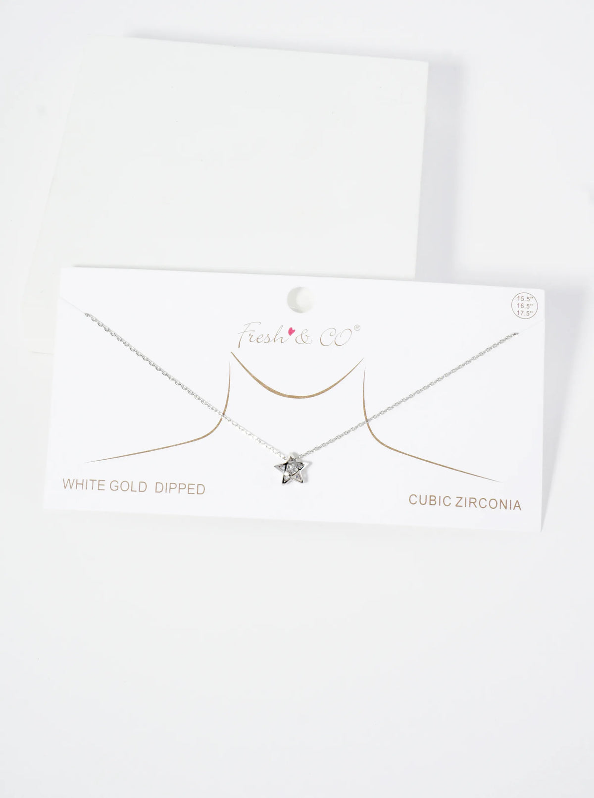 18K Gold Dipped 3D Star Pendant With CZ Stone Necklace
