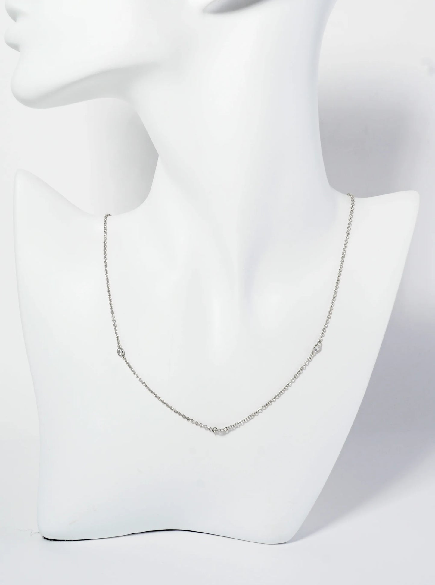 18K Gold Dipped 3mm Cubic Zirconia Stone Station Necklace