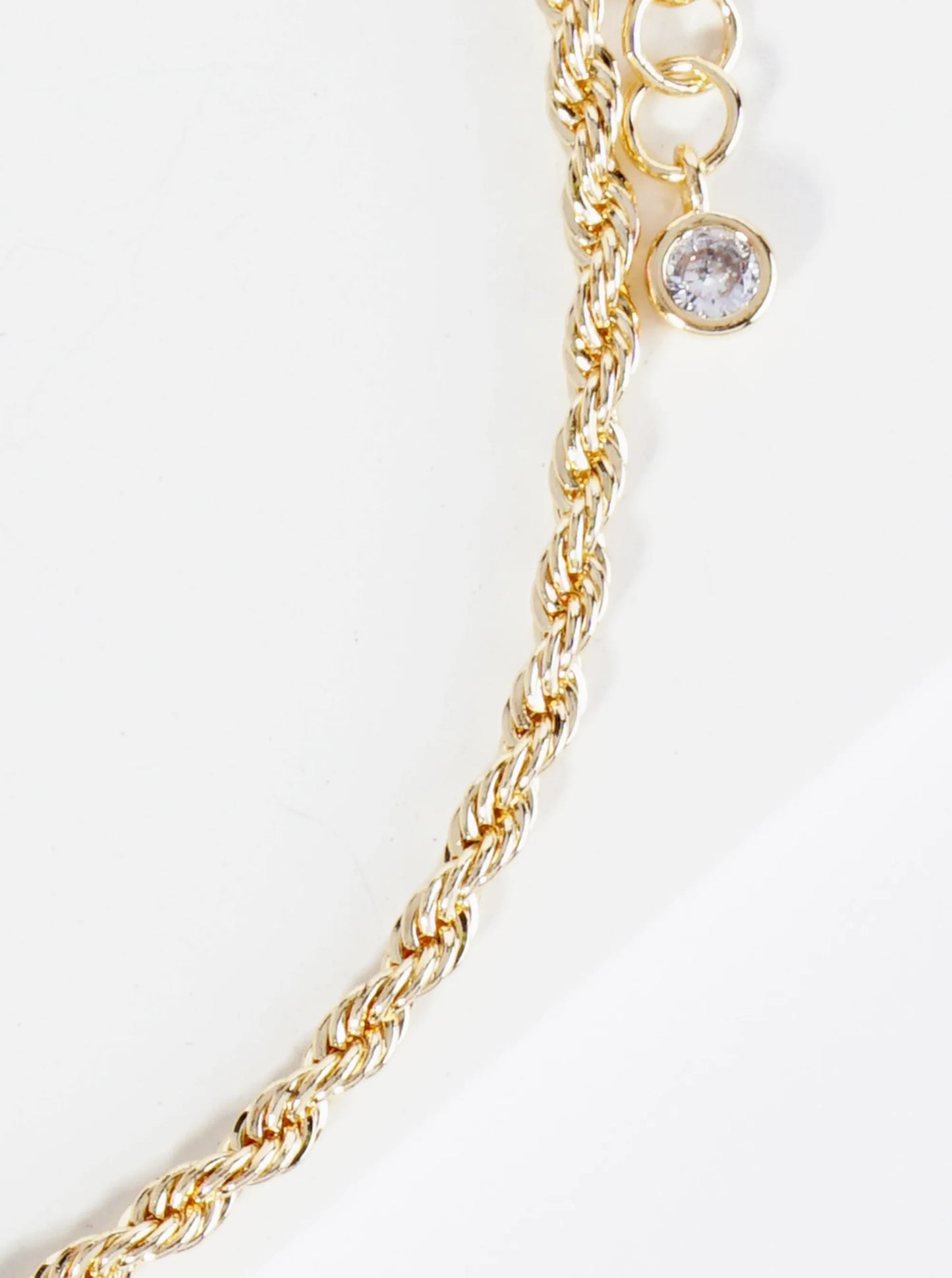 18K Gold Dipped 3mm Textured Brass Rope Chain Anklet