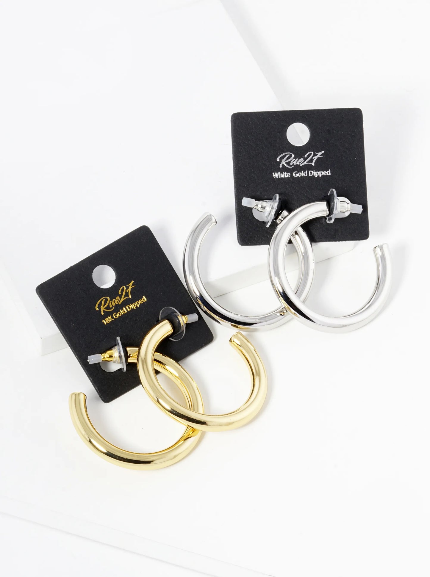 18K Gold Dipped 40mm Brass Hollow Hoop Earrings