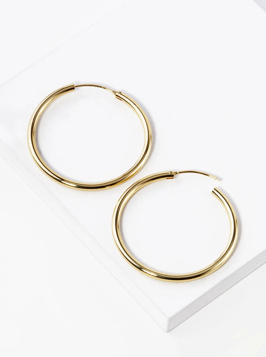 18K Gold Dipped 40mm Brass Infinite Hoop Earrings