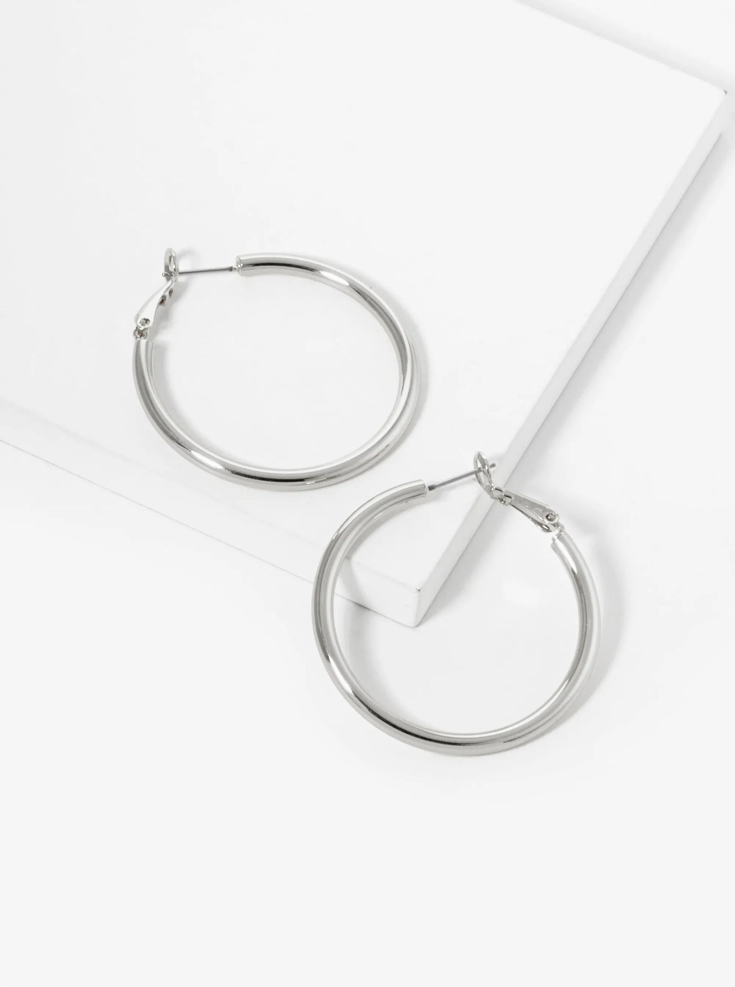 18K Gold Dipped 40mm Brass Spring Latch Hoop Earrings