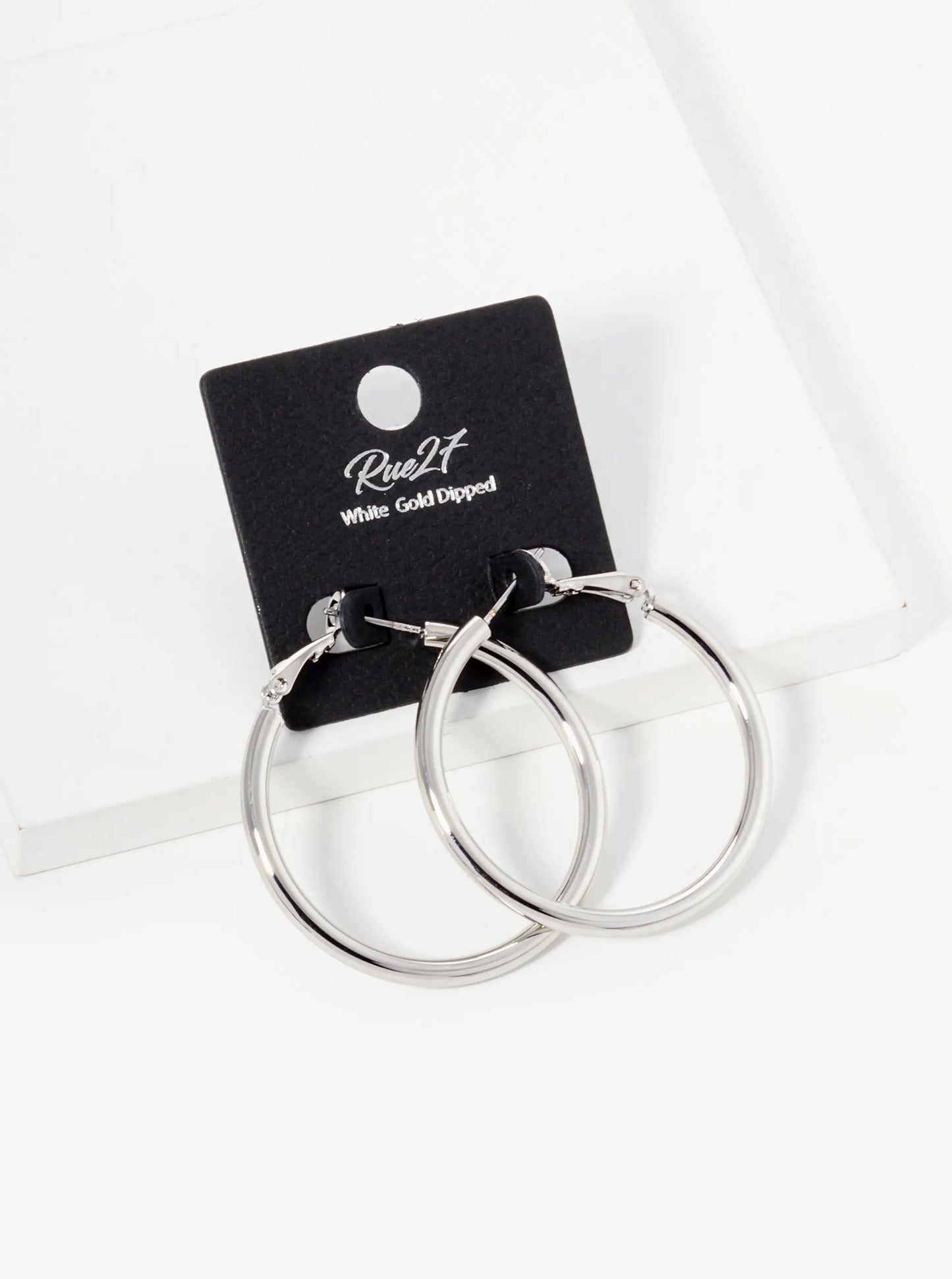 18K Gold Dipped 40mm Brass Spring Latch Hoop Earrings