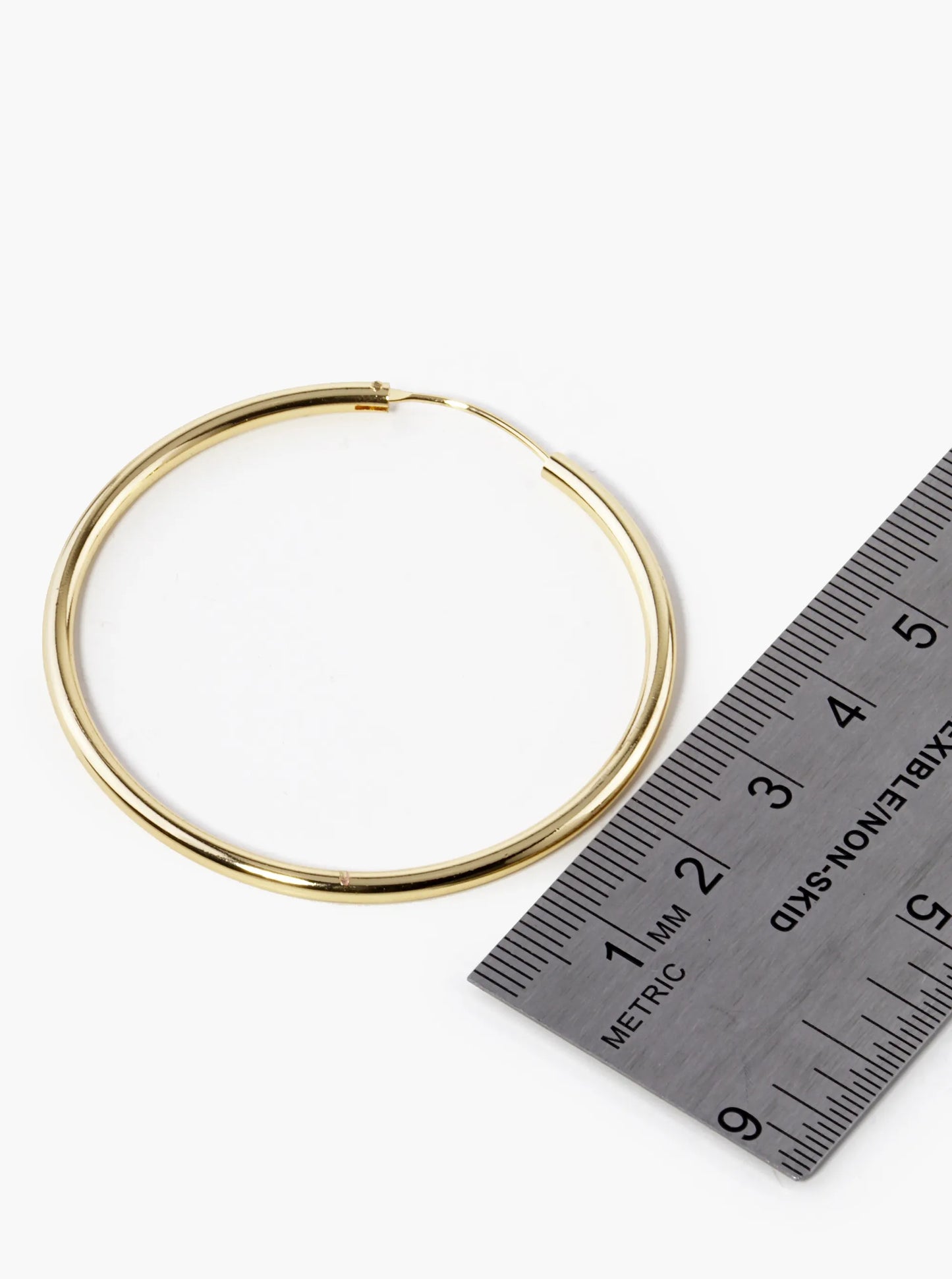 18K Gold Dipped 50mm Brass Infinite Hoop Earrings