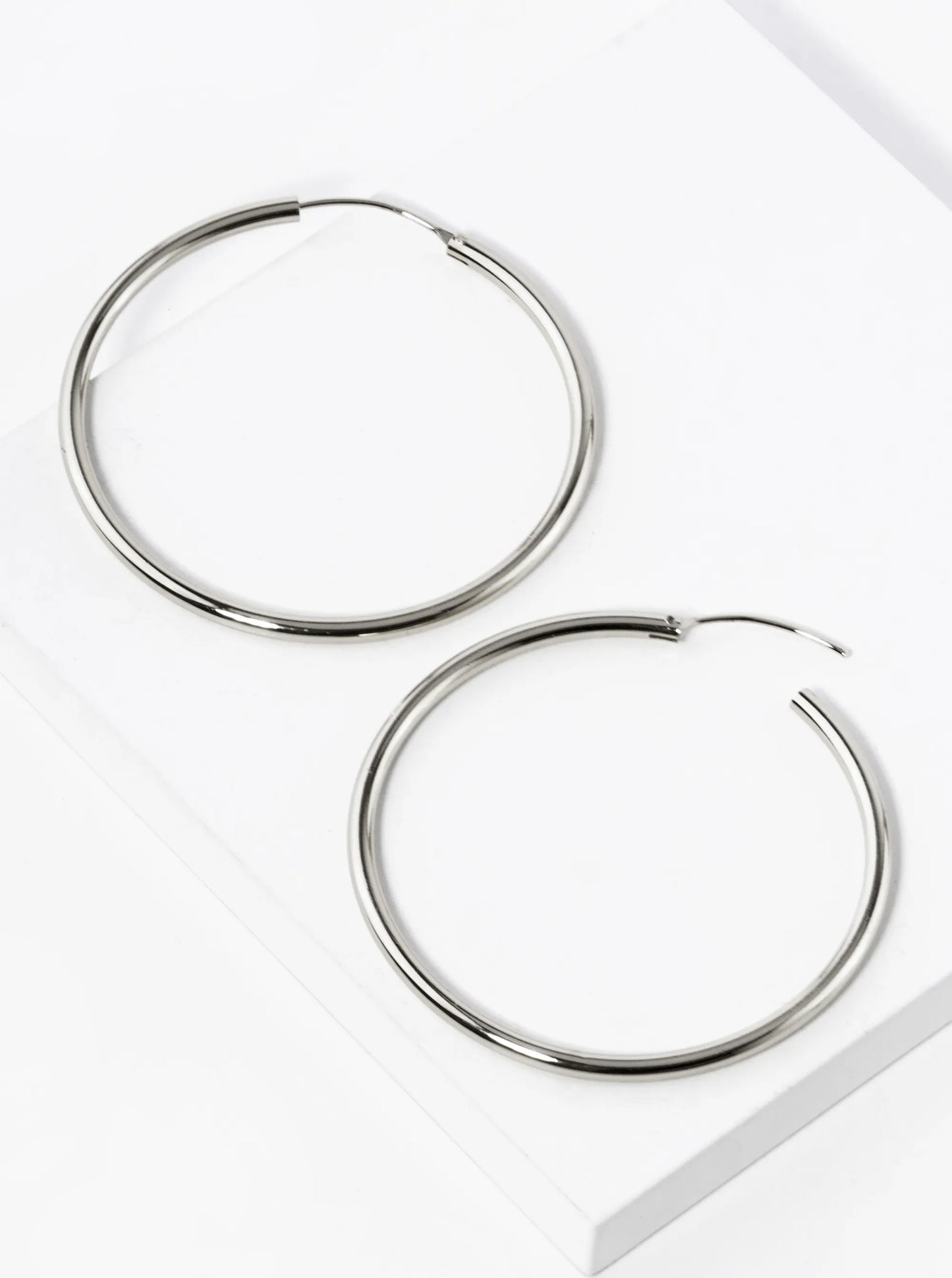 18K Gold Dipped 50mm Brass Infinite Hoop Earrings