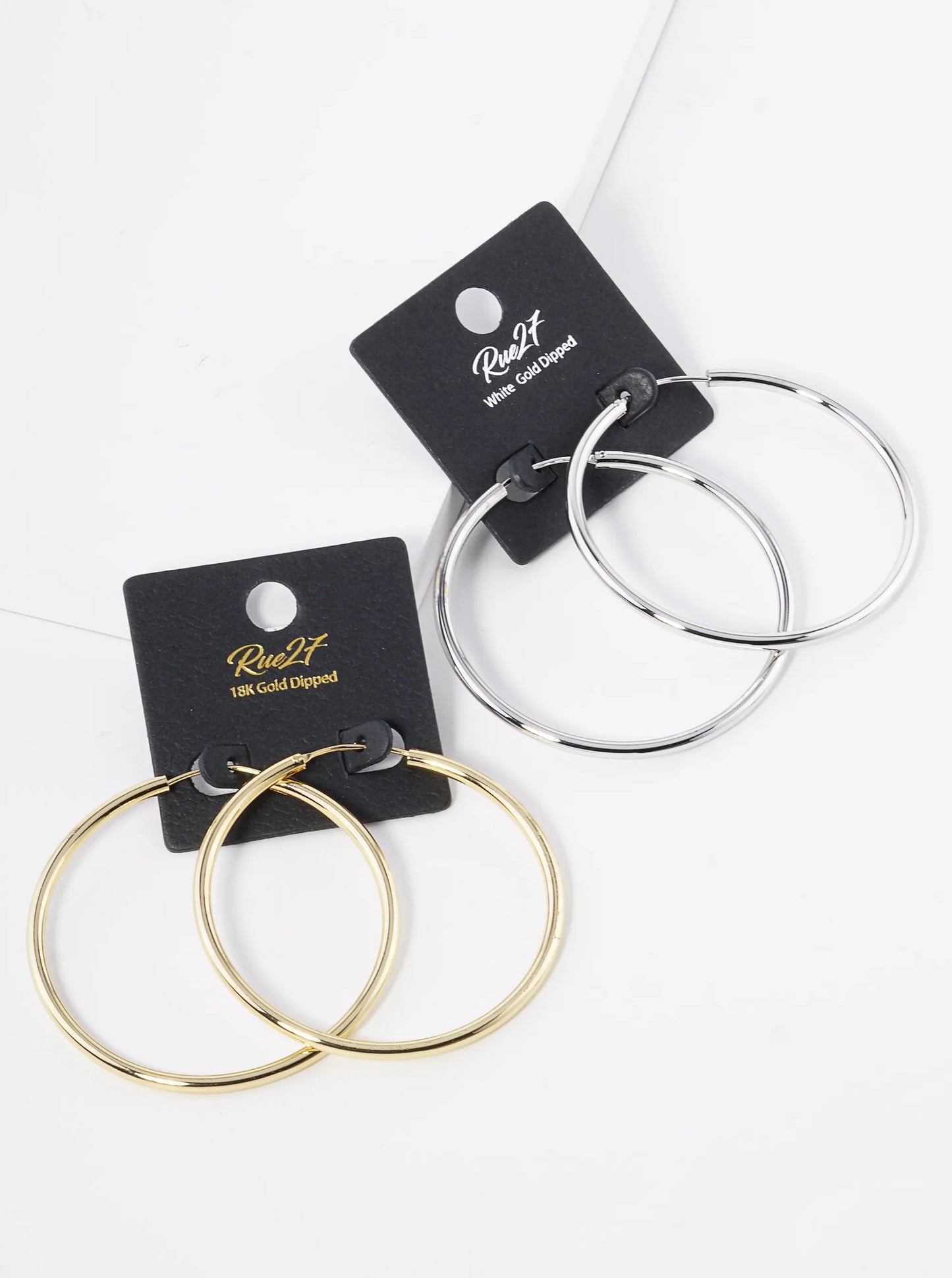 18K Gold Dipped 50mm Brass Infinite Hoop Earrings