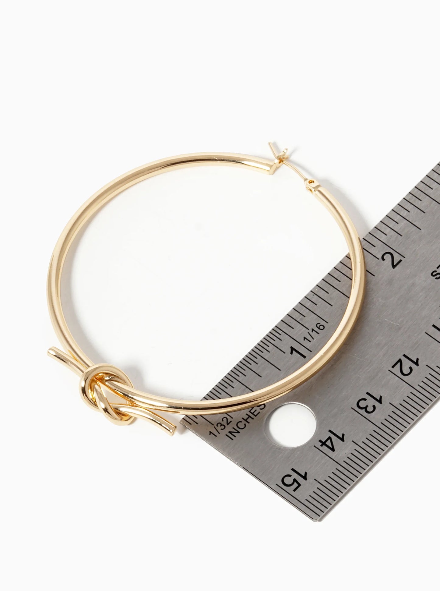 18K Gold Dipped 55mm Love Knot Hoop Earrings