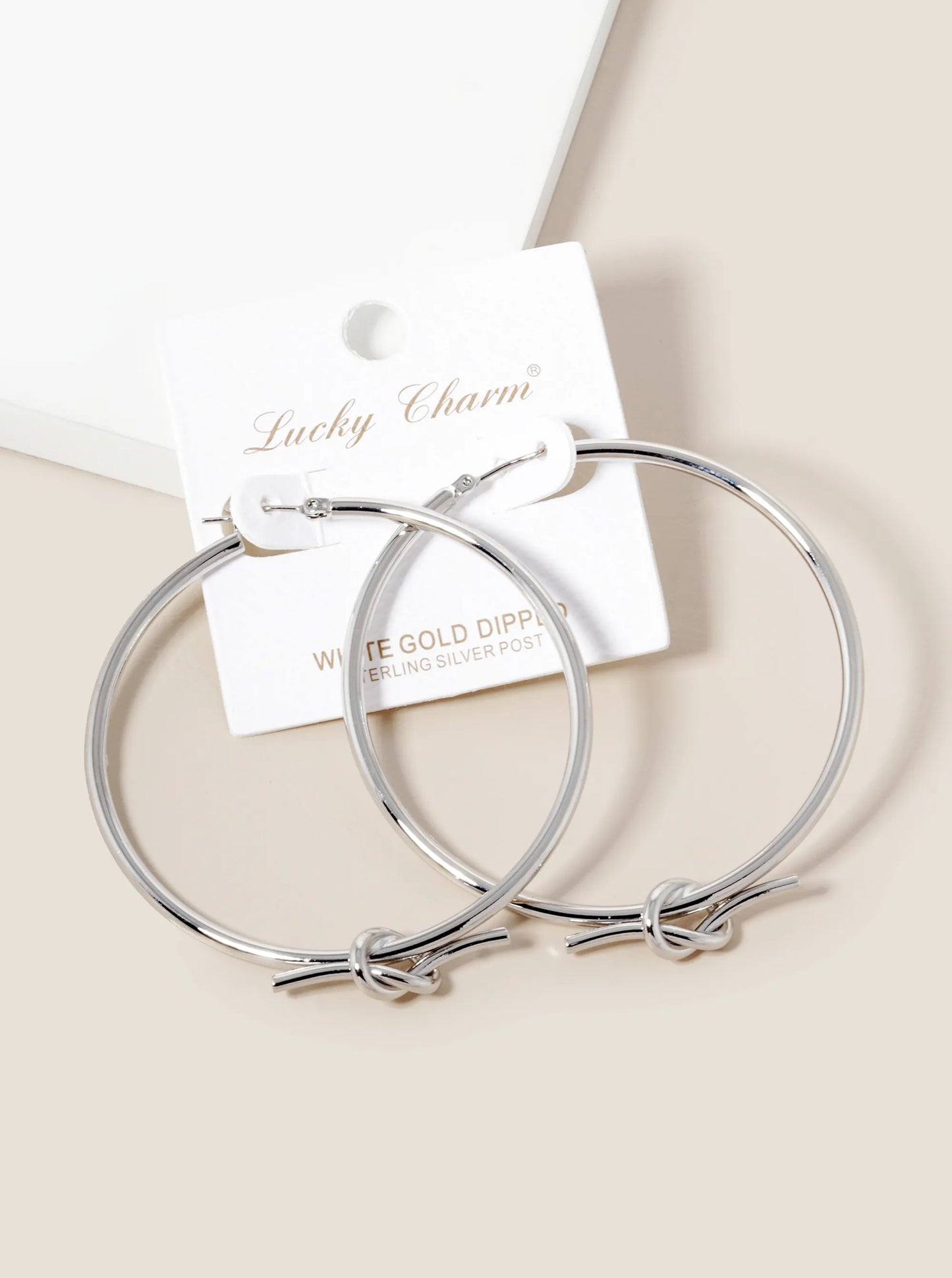 18K Gold Dipped 55mm Love Knot Hoop Earrings