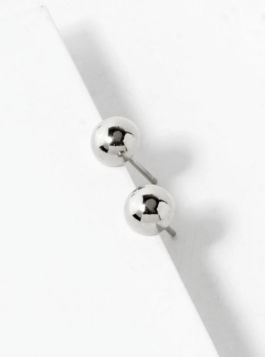 18K Gold Dipped 5mm Brass Half Ball Sterling Silver Post Stud Earrings