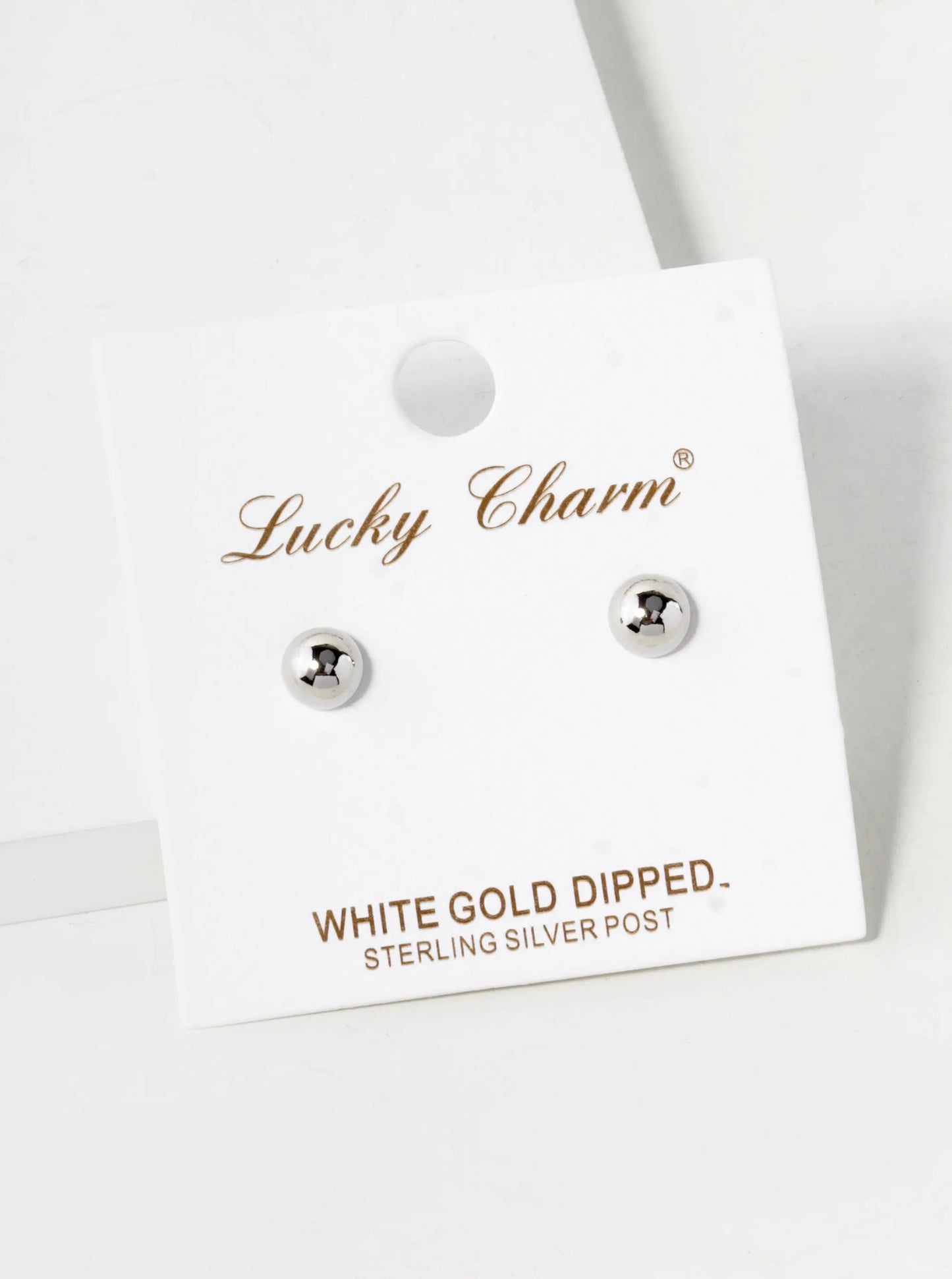 18K Gold Dipped 5mm Brass Half Ball Sterling Silver Post Stud Earrings
