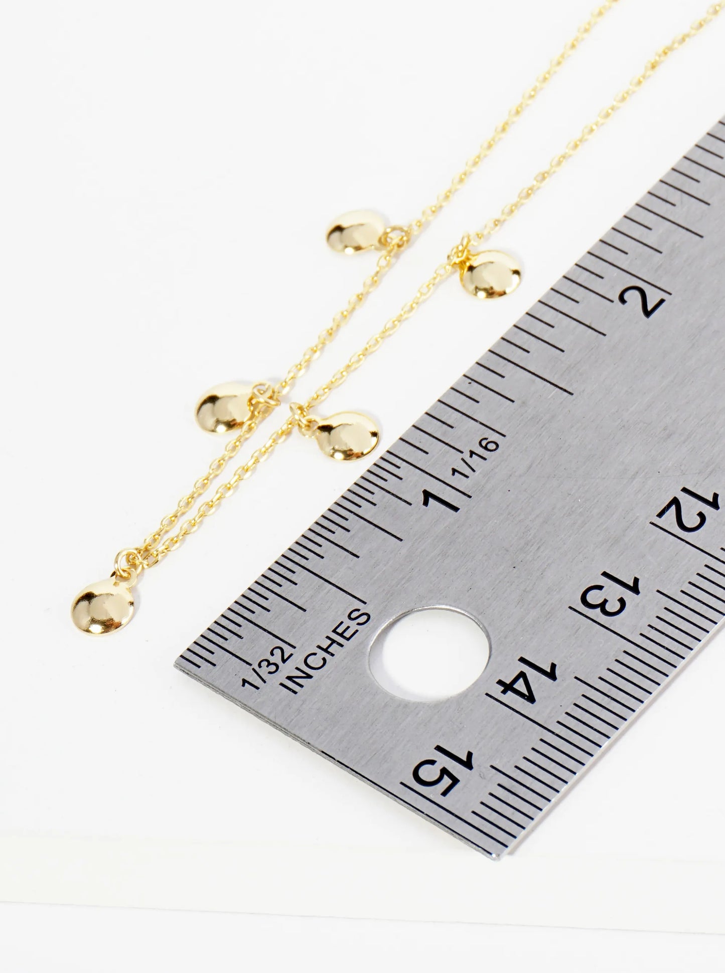 18K Gold Dipped 5mm Circle Charms Brass Chain Anklet
