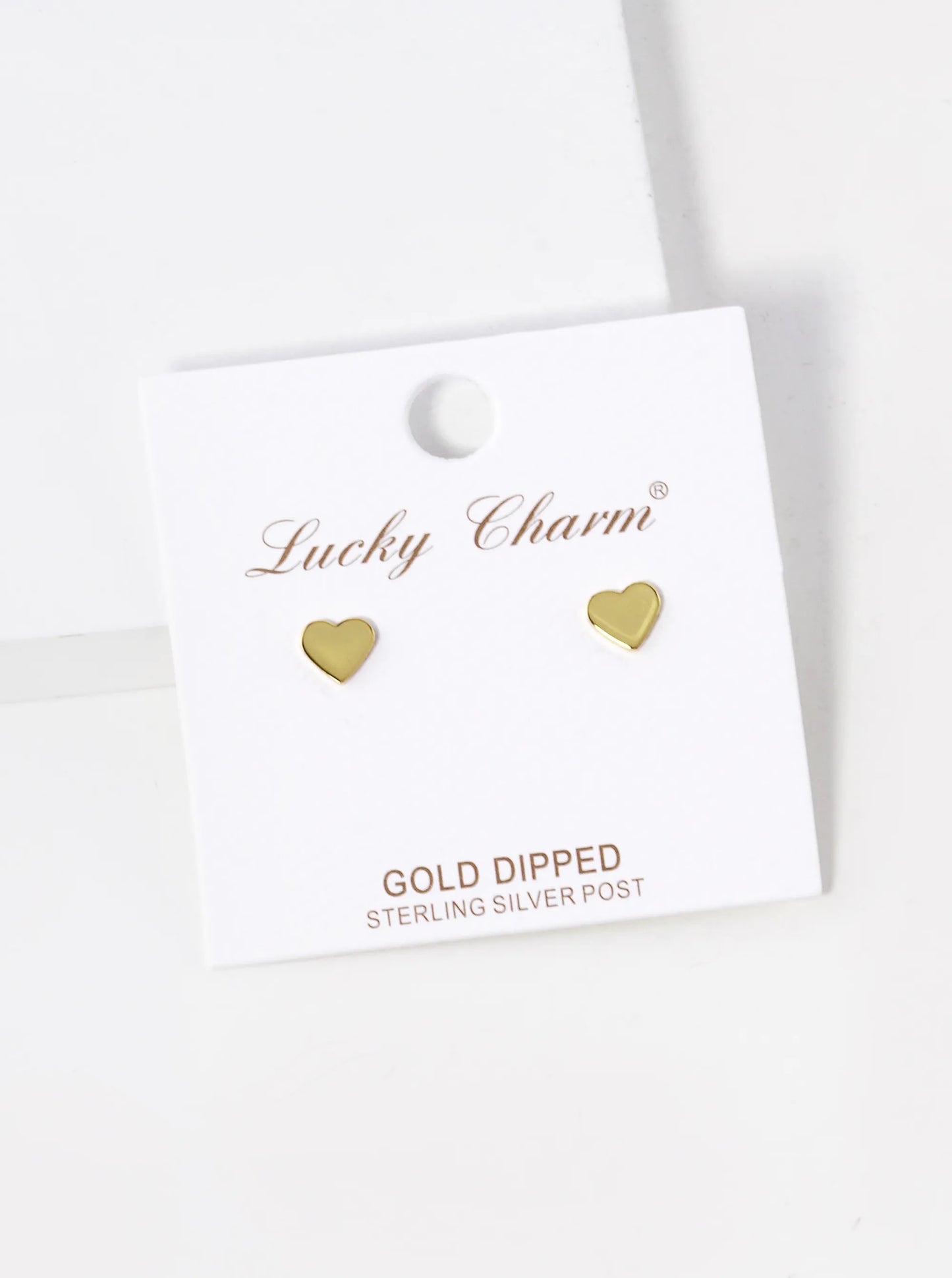 18K Gold Dipped 5mm Dainty Heart Stud Earrings