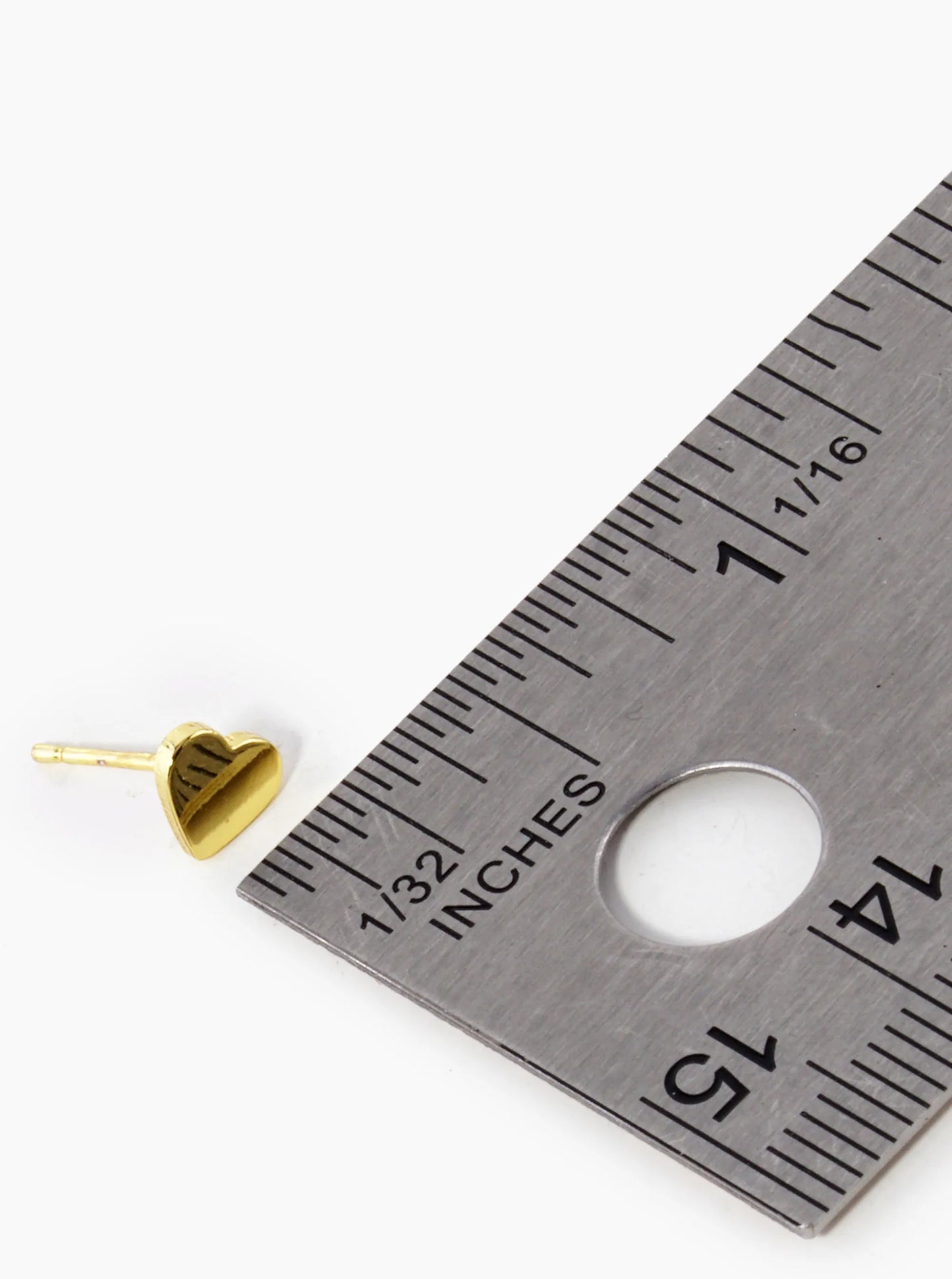 18K Gold Dipped 5mm Dainty Heart Stud Earrings