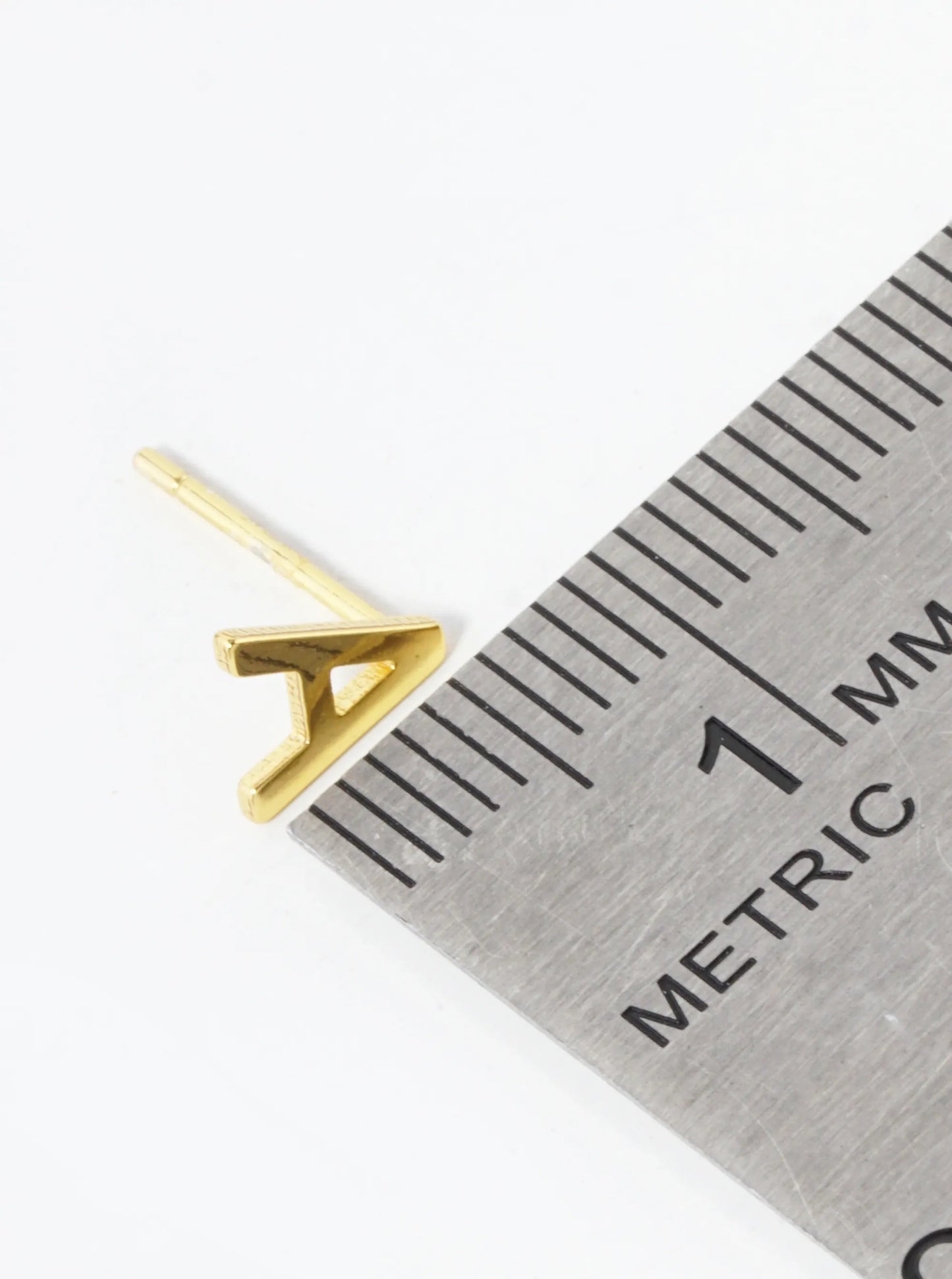 18K Gold Dipped 6mm Brass Initial Stud Earrings