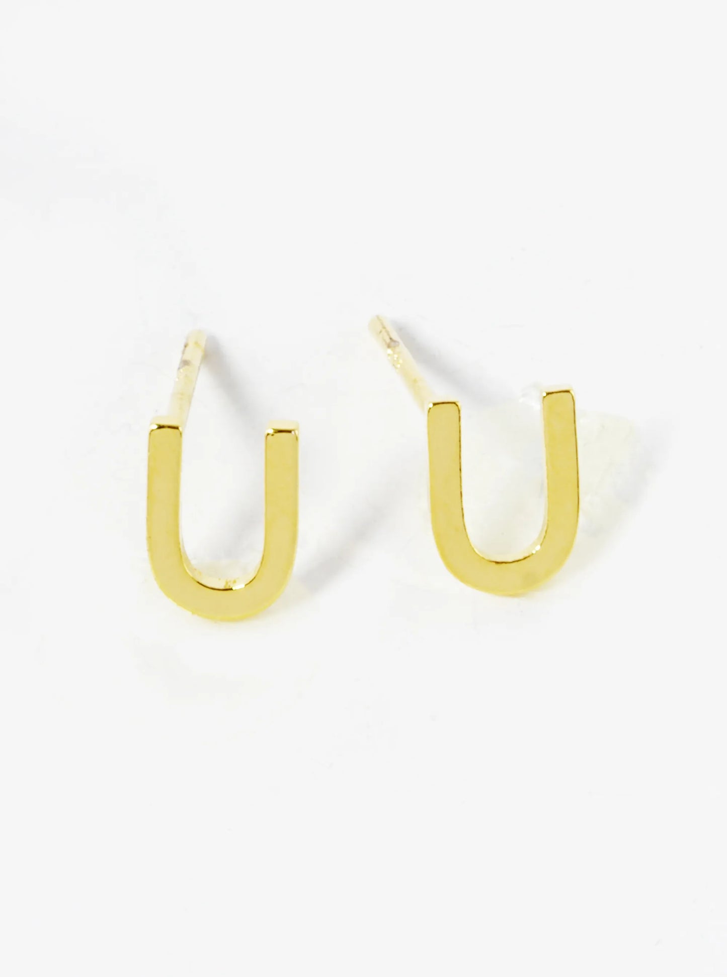 18K Gold Dipped 6mm Brass Initial Stud Earrings
