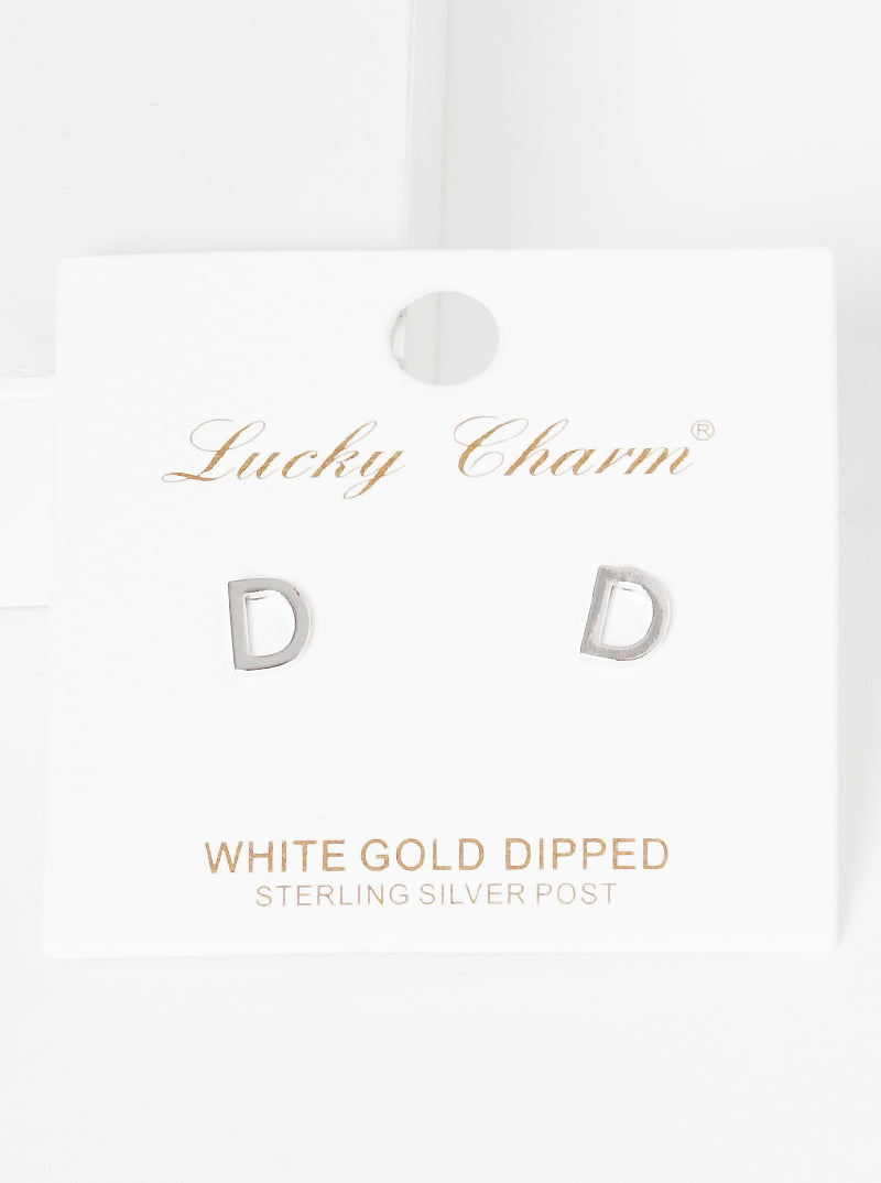 18K Gold Dipped 6mm Brass Initial Stud Earrings