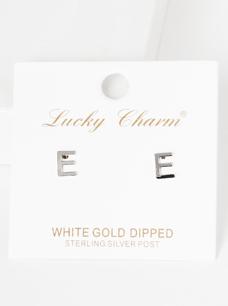 18K Gold Dipped 6mm Brass Initial Stud Earrings