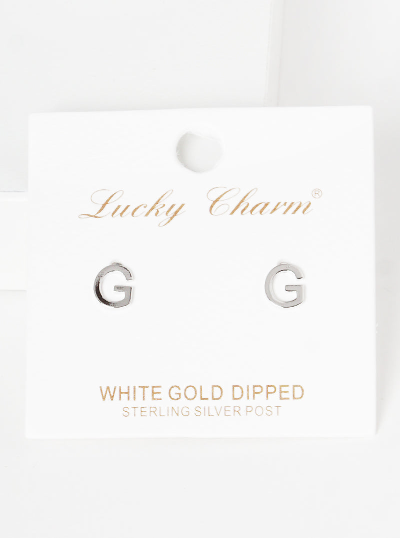 18K Gold Dipped 6mm Brass Initial Stud Earrings