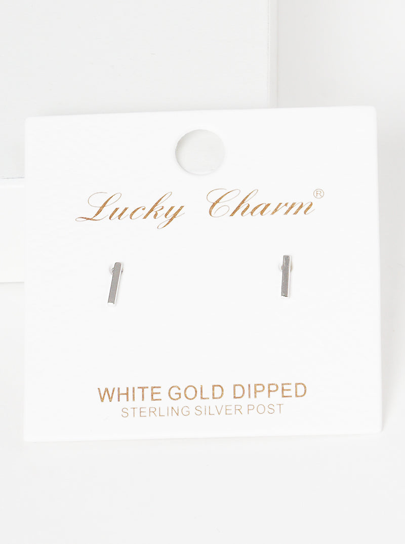 18K Gold Dipped 6mm Brass Initial Stud Earrings