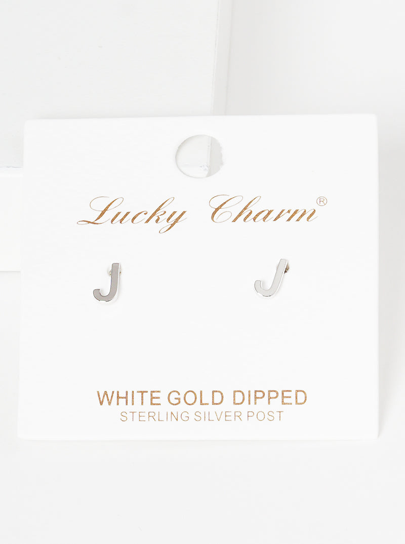 18K Gold Dipped 6mm Brass Initial Stud Earrings