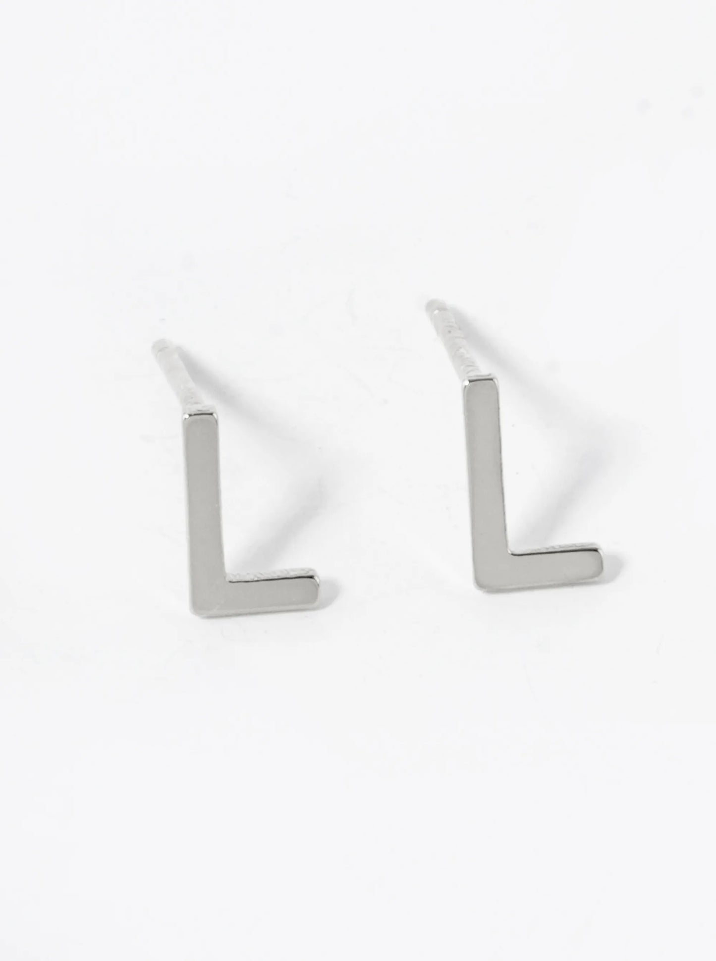 18K Gold Dipped 6mm Brass Initial Stud Earrings